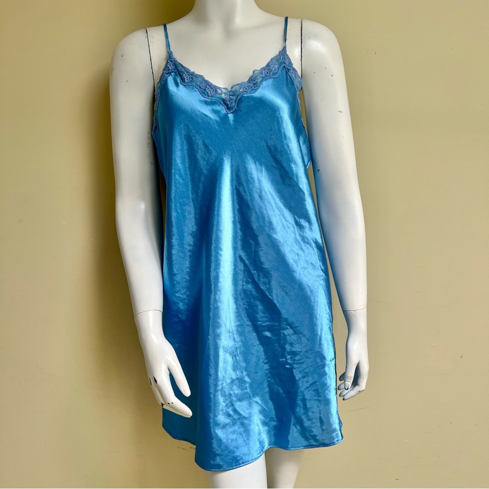 Vintage Baby Blue Lace Slip